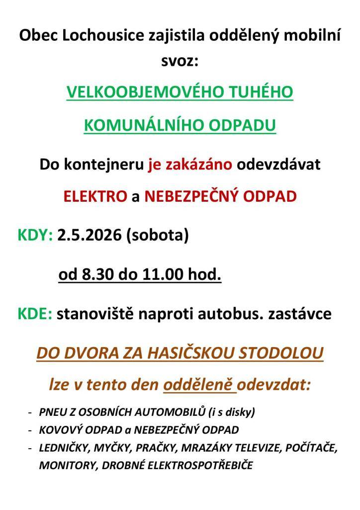 Mobilní svoz velkoobjemového odpadu