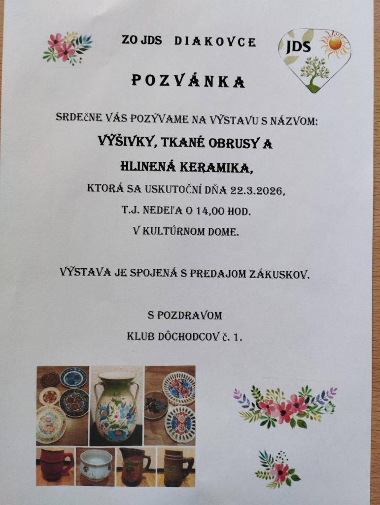 ZO JDS Diakovce  22. 3. 2026, Kultúrny dom Diakovce