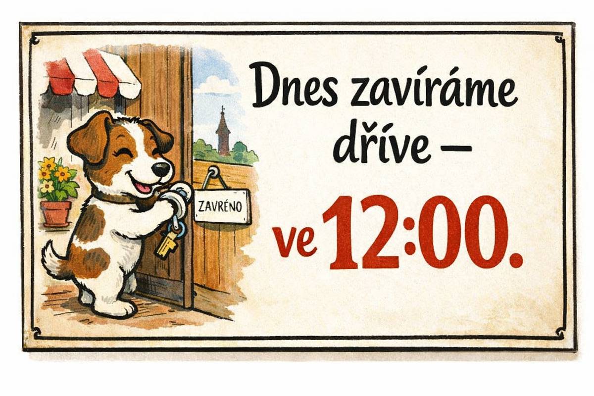 V úterý 17. 3. 2026 bude obchod Jednota otevřen pouze do 12:00.  Děkujeme za pochopení
