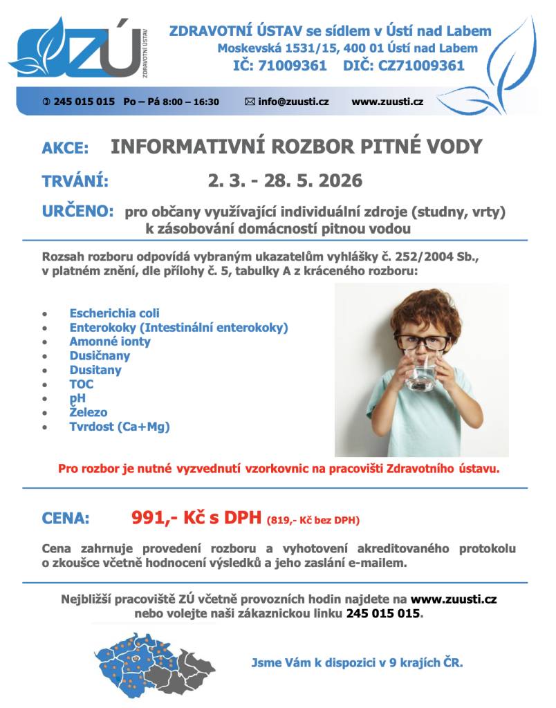 Informativní rozbor pitné vody