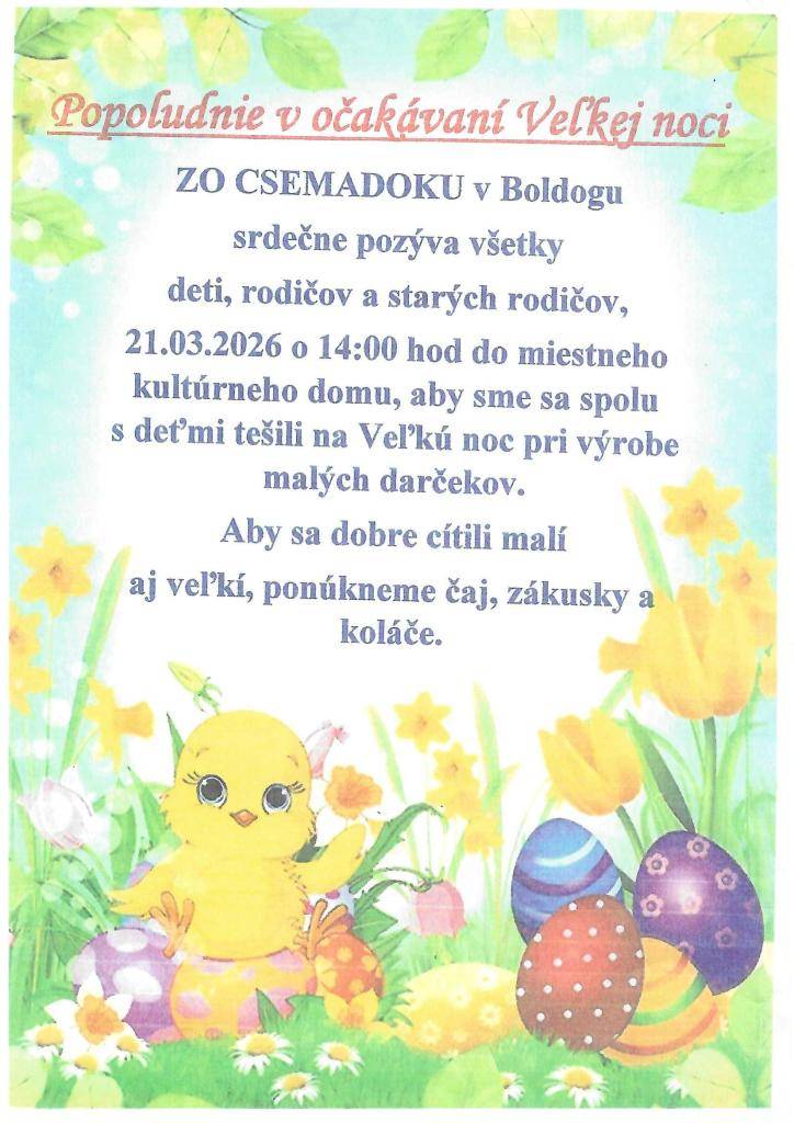 Veľká noc - pozvánka