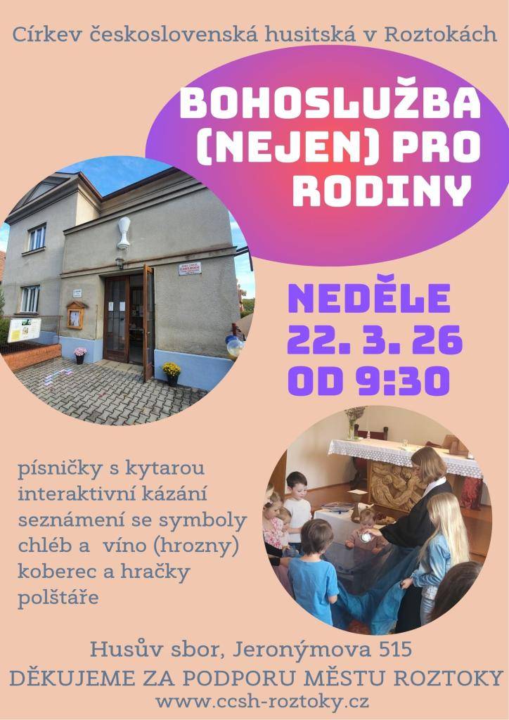 Písničky s kytarou, interaktivní kázání, seznámení se symboly, chléb a víno (hrozny), koberec hračky a polštáře