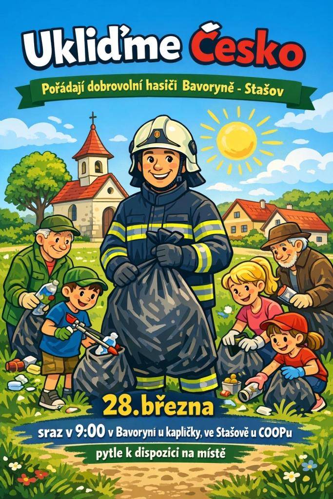 Sraz v 9:00 v Bavoryni na návsi a ve Stašově u COOPu