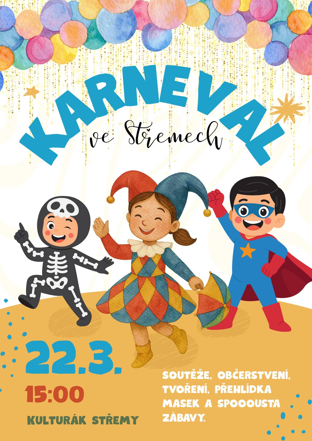 Připomínáme nedělní karneval a moc se na všechny těšíme! :)