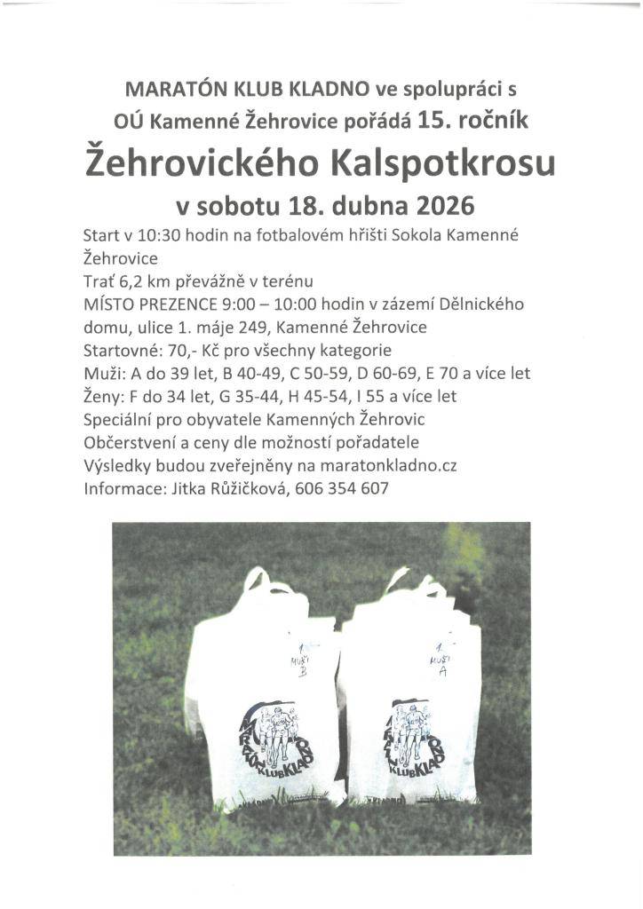 V sobotu 18. dubna 2026 se koná 15. ročník Žehrovického Kalspotkrosu.