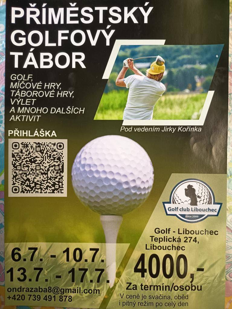 Golf club Libouchec pořádá příměstský tábor 2026 - podrobnosti na plakátu