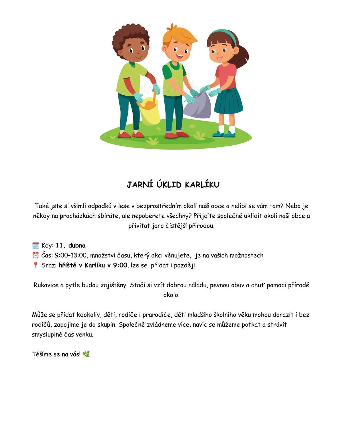 přidejte se k nám při úklidu dne 11.4.2026