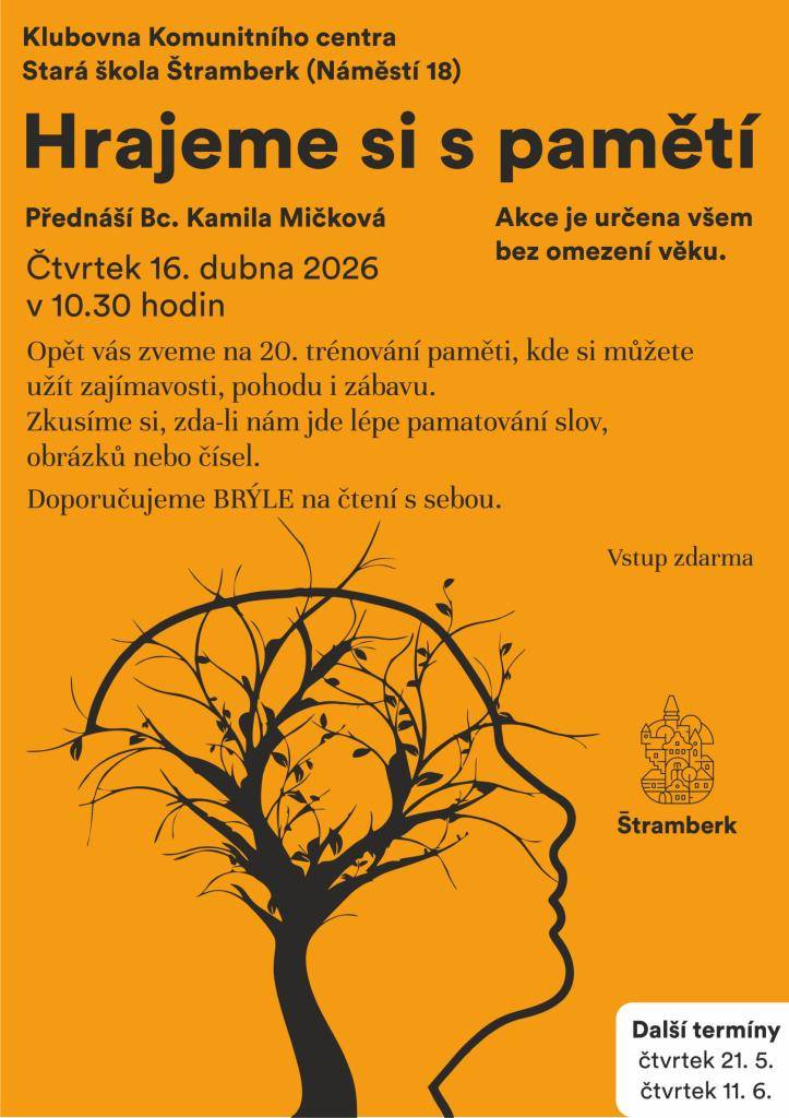 Přednáší Bc. Kamila Mičková.    Vstup zdarma.