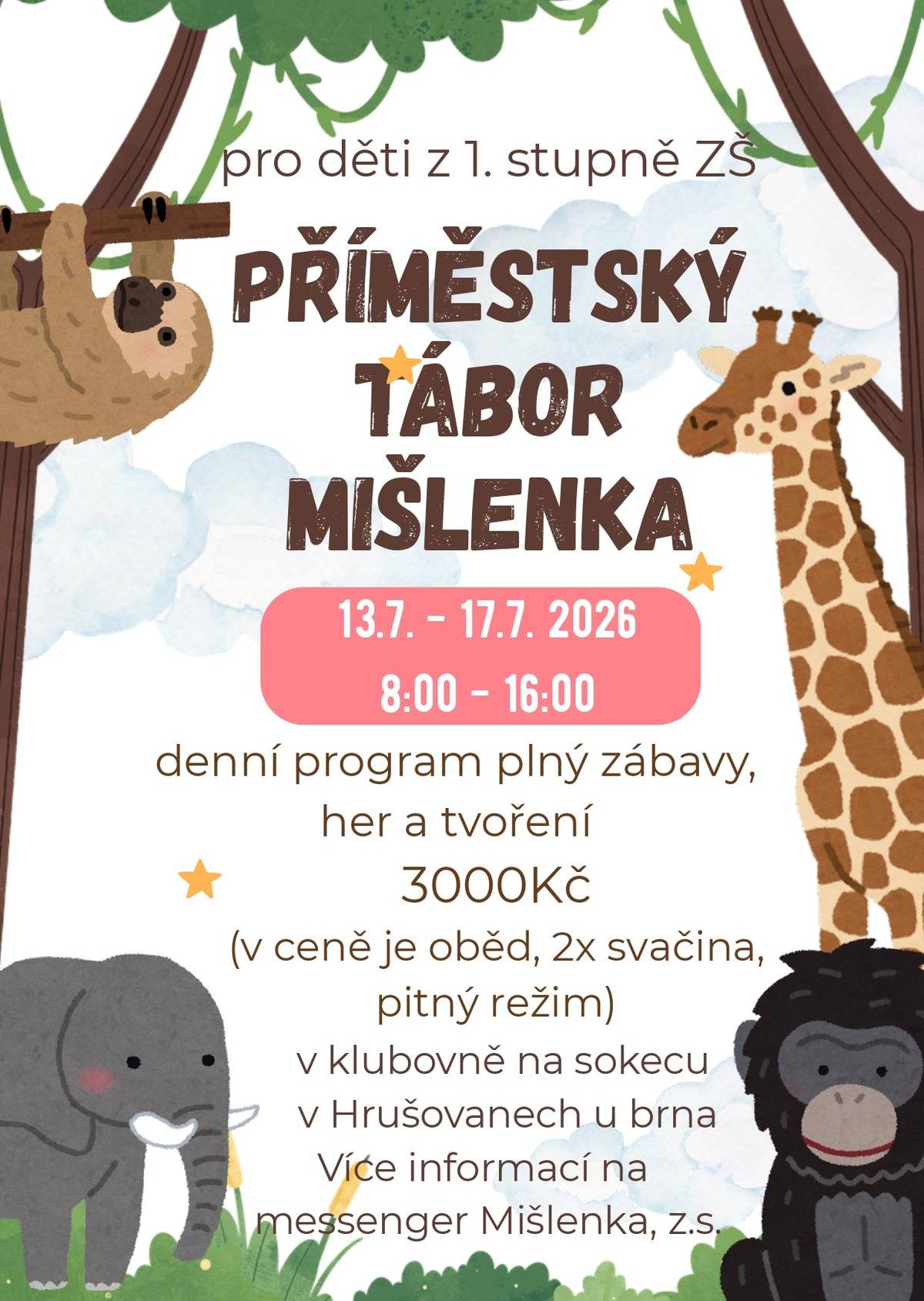 Spolek Mišlenka zve Vaše děti na příměstký a stanový tábor. 🌲⛺