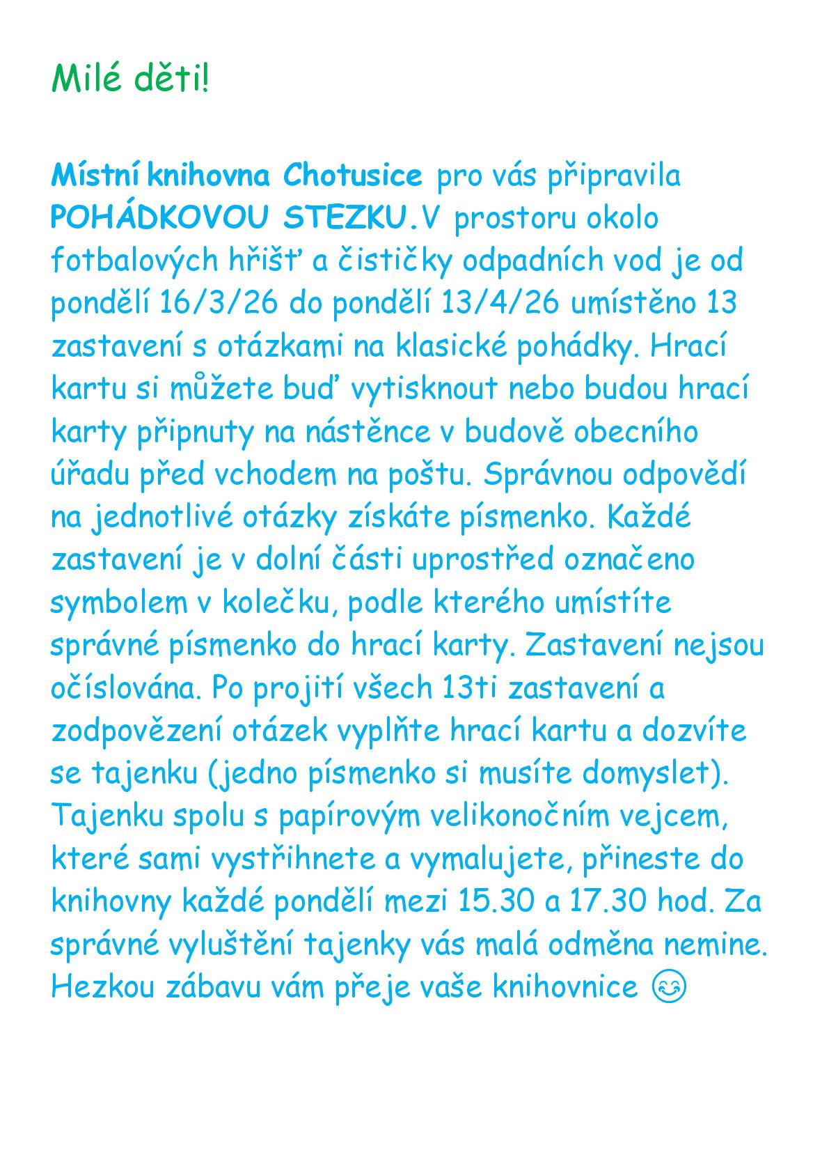 od pondělí 16.března 2026 do pondělí 13.dubna 2026