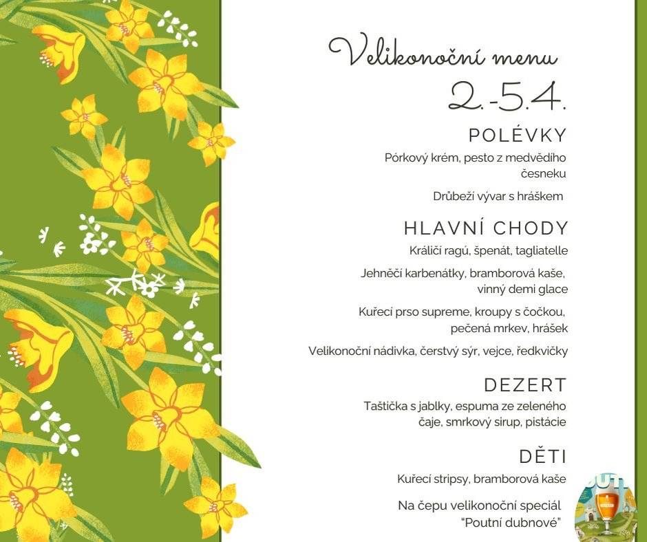 Od 2. do 5. dubna si můžete v Poutním domě v Králíkách vychutnat speciální velikonoční menu. Výlet sem navíc můžete spojit i s návštěvou kláštera na Hoře Matky Boží, který patří k nejvýznamnějším památkám našeho regionu. Zajděte si užít sváteční atmosféru, dobré jídlo a jarní výlet do Králík. 🐣Rezervujte si své místo včas na 📞 +420 606 887 510  Hotel Poutní dům
