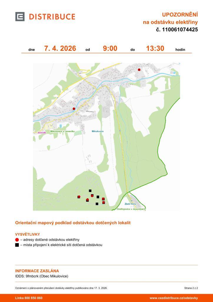 dne 7. 4. 2026 od 9:00 do 13:30 hodi