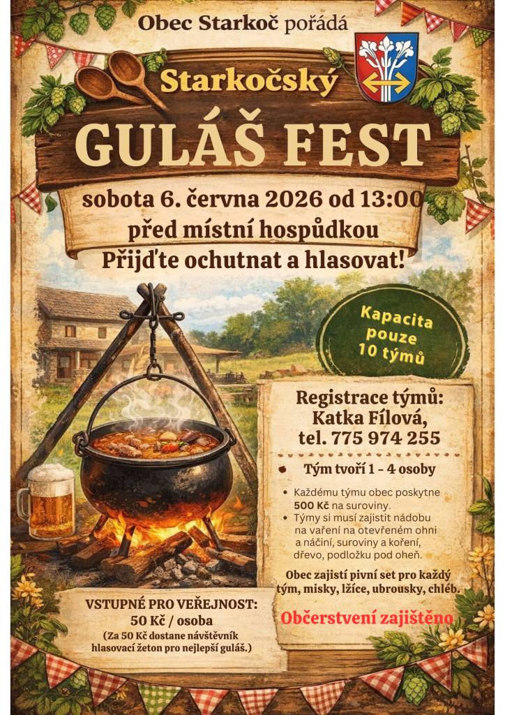 NOVÁ AKCE!! 6. 6. 2026, 13:00 hod, před místní hospůdkou.