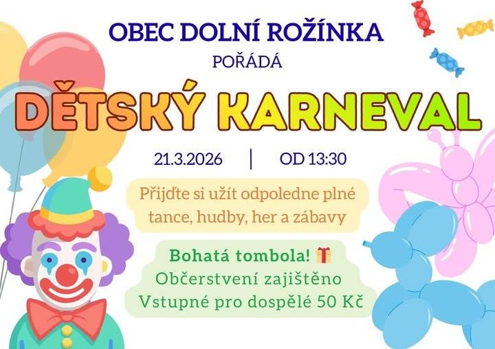 Akce se koná v Kulturním domě, Dolní Rožínka č.p. 116. Více info na FB obce Dolní Rožínka.