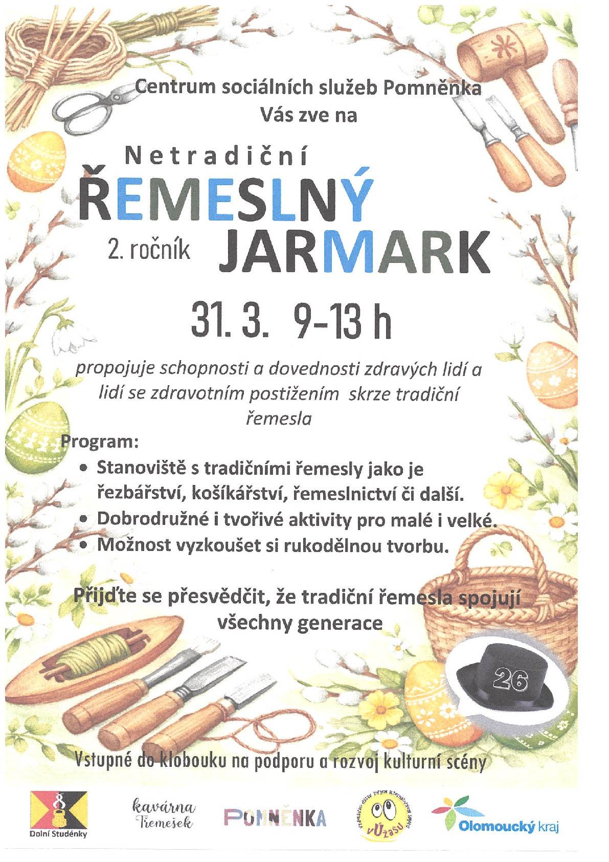 Pozvánka na netradiční řemeslný jarmak dne 31.3.2026.