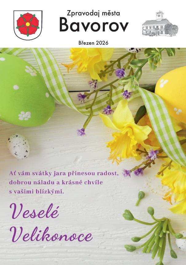 Na webových stránkách města Bavorov je již ke stažení nový Zpravodaj - březen 2026. Obsahuje velké množství informací z města, městské knihovny, školy, školky, od spolků, z Čichtic, Svinětic a mnoho mnoho dalších.