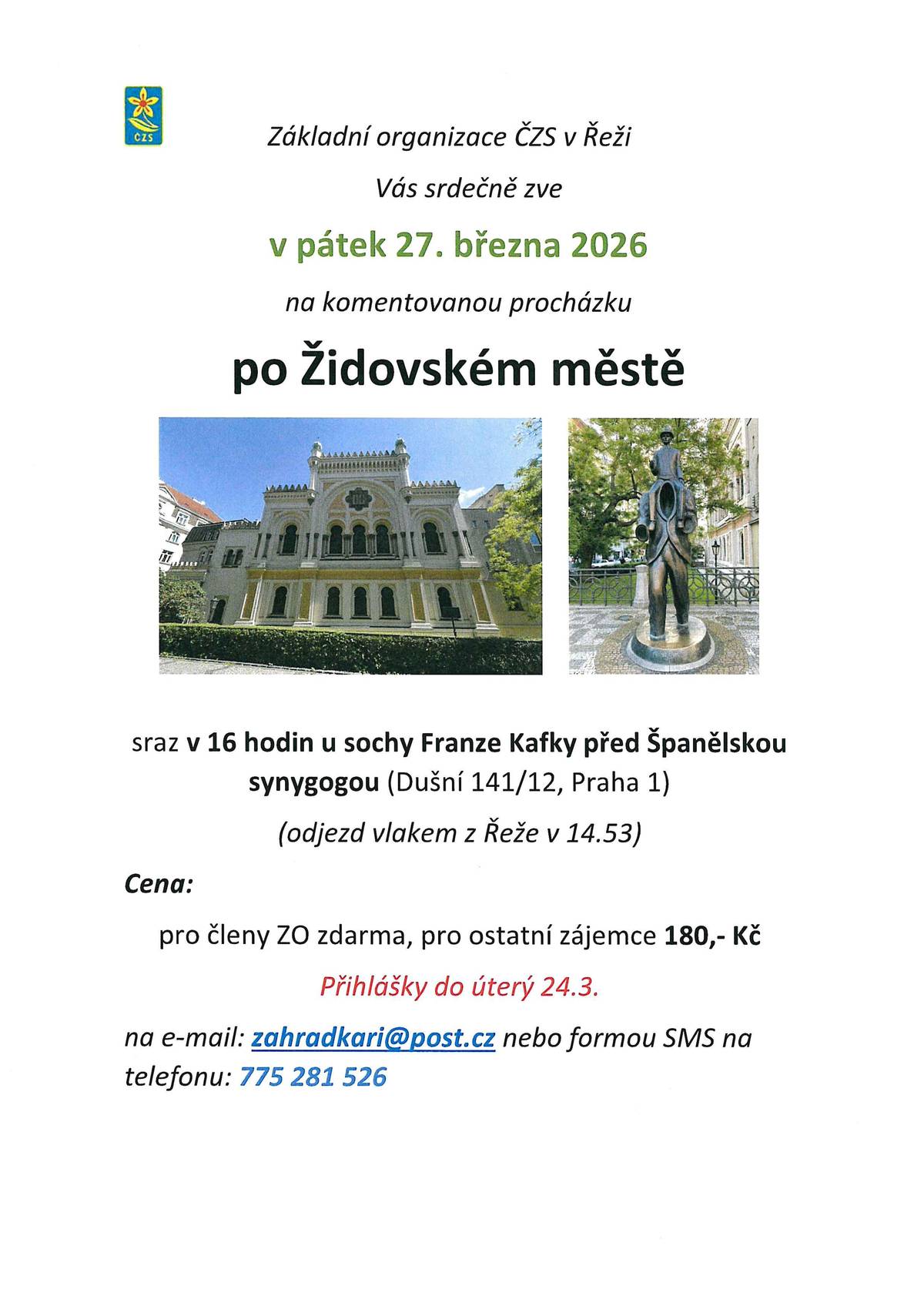 -na komentovanou procházku po Židovském městě dne 27.3.2026 -na realistickou komedii divadelního spolku Kašpar do Divadla v Celetné  dne 9.4.2026 více informací najdete v přílohách nebo na webu obce Husinec. tým OÚ