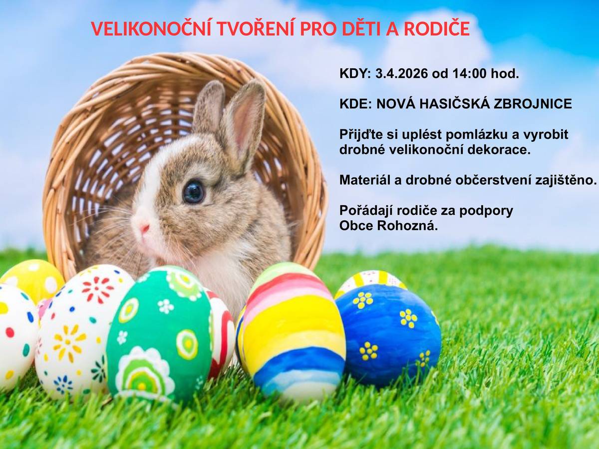 Srdečně zveme všechny na velikonoční tvoření.