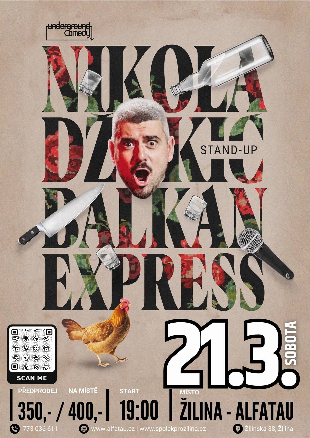 Váš oblíbený Srb je tady! Už deset let brázdí tenhle srbský řezník vody české stand up comedy se skupinou komiků Underground Comedy. Za tu dobu mu přibylo pár šedin, jedno dítě, a ubylo pár mozkových buněk. Pusu má ale pořád stejně prořízlou! O tom se můžete přesvědčit v jeho historicky první celovečerní STAND-UP SHOW, plné nekorektních vtipů tak moc za hranou, že padají střemhlav do mariánského příkopu slušnosti. Víc než hodina toho nejlepšího, co už nikde jinde neuslyšíte, ale i sada úplně nových vtipů drsnějších než panák rakije po deseti pivech. Pokud nejste útlocitné povahy, dostanou i vás.