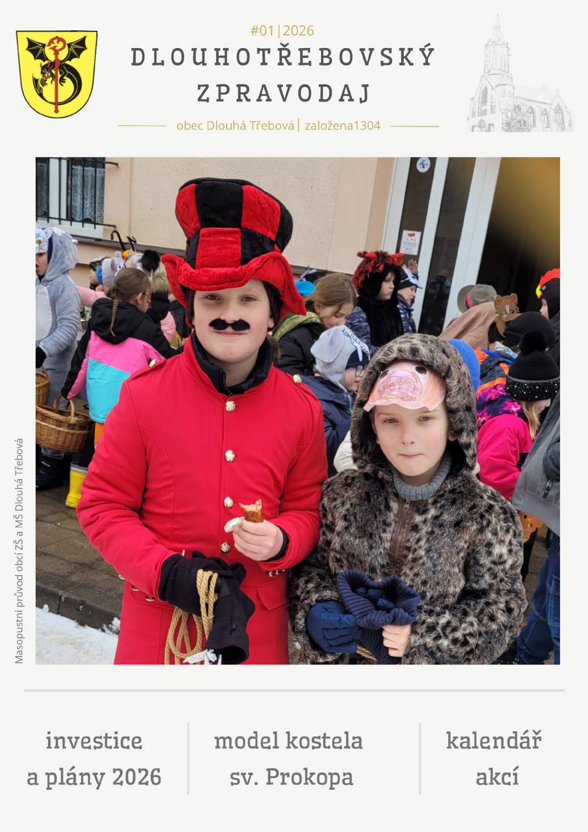 Jarní vydání Dlouhotřebovského zpravodaje už v těchto dnech najdete ve svých schránkách. Na jeho stránkách přinášíme například ohlédnutí za adventním obdobím, zajímavost v podobě modelu kostela, ale i další témata posledních měsíců. Pro ty, kteří dávají přednost elektronické podobě, je zpravodaj k dispozici také v aplikaci Munipolis a webu obce Dlouhá Třebová. zpravodaj naleznete ZDE další vydání zpravodaje naleznete na tomto odkazu