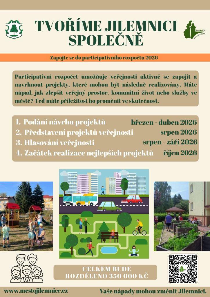 Zapojte se do participativního rozpočtu města Jilemnice a navrhněte projekt, který by mohl zpříjemnit život v našem městě.