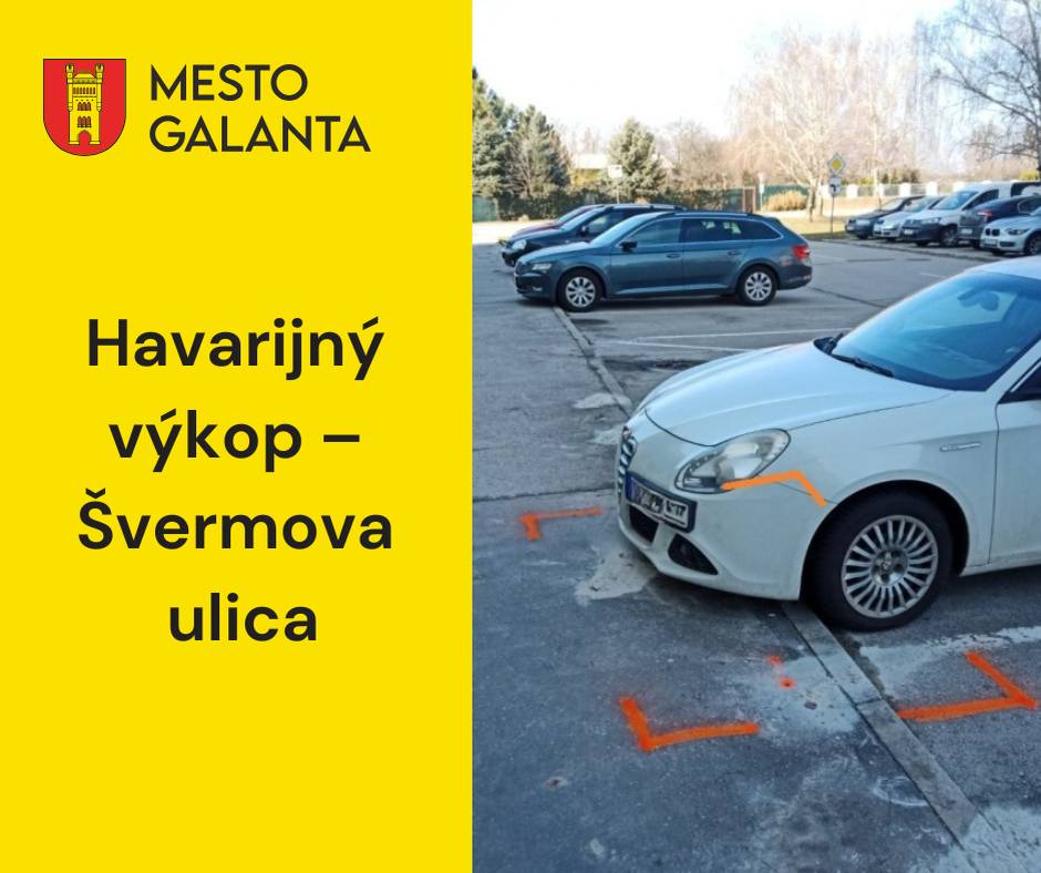 Mesto Galanta informuje obyvateľov o realizácii havarijného výkopu z dôvodu odstránenia úniku plynu na STL distribučnom/pripojovacom plynovode.