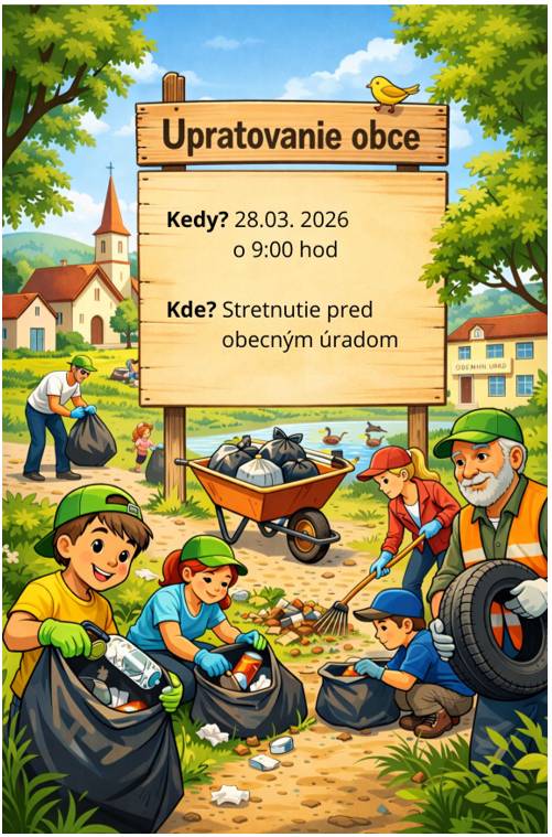 Jarné upratovanie 28.03. 2026 o 9:00 hod.