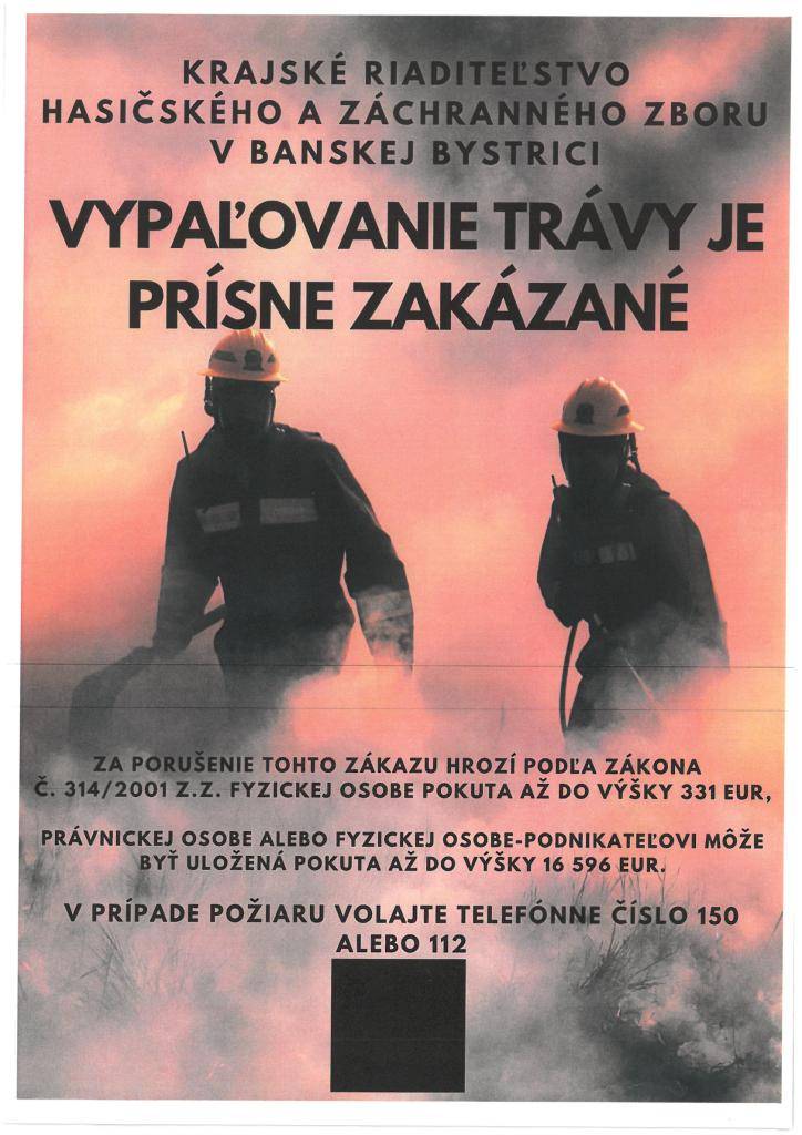 Vypaľovanie trávy je zakázané
