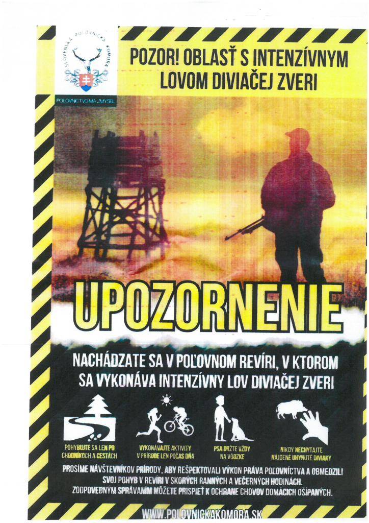 Upozornenie na lov diviačej zveri