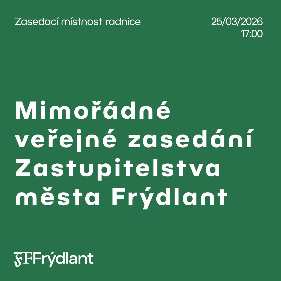 Zveme vás na 24. veřejné zasedání zastupitelstva města  📅 Středa 25. března 2026 🕔 od 17:00 hodin 📍 zasedací místnost radnice Těšíme se na vaši účast.