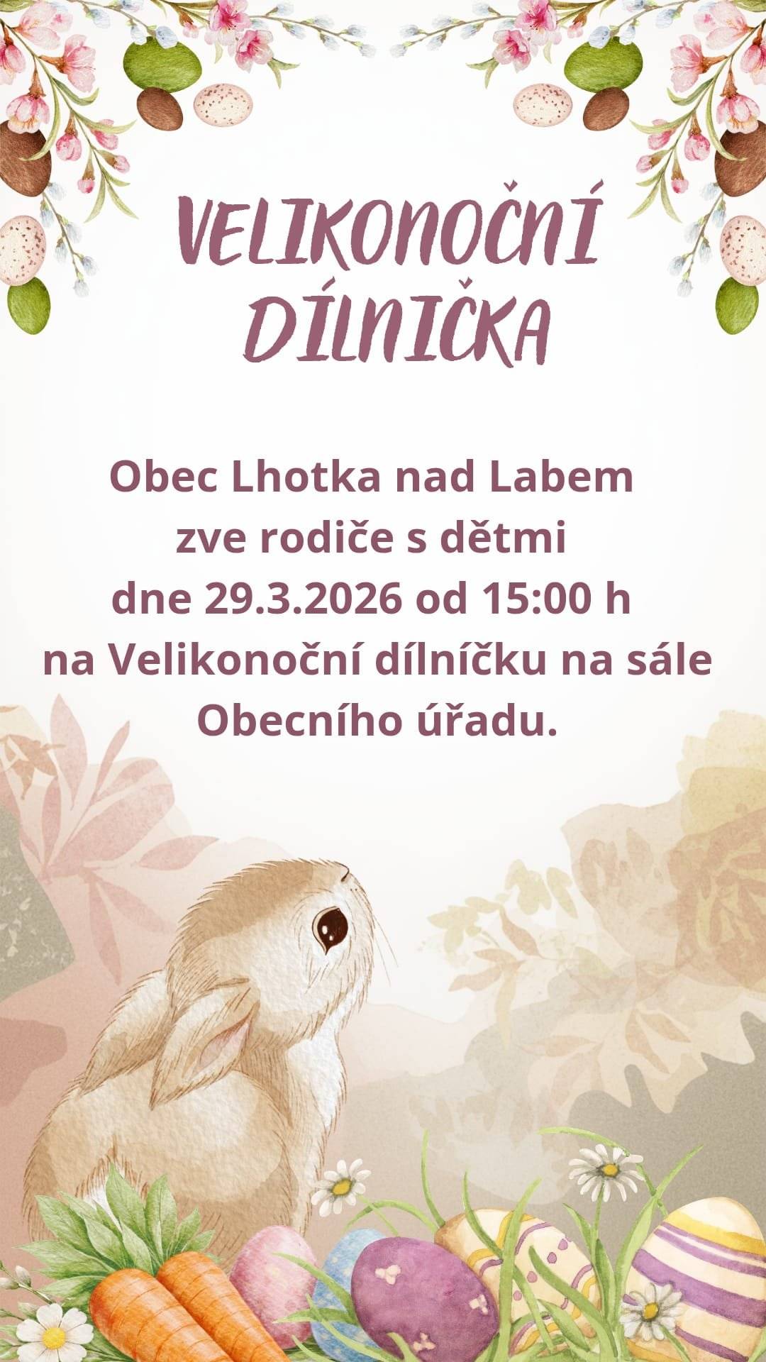 sál obecního úřadu Lhotka nad Labem