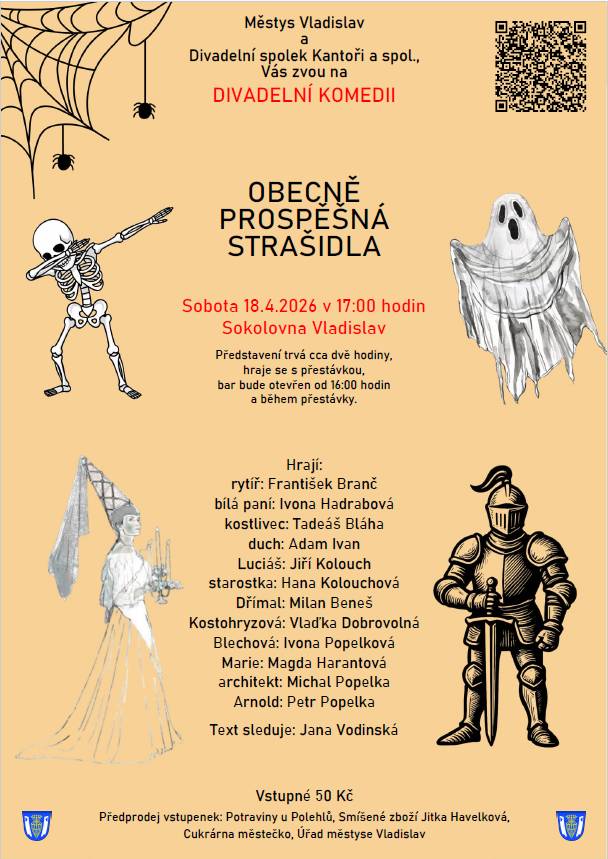 Sobota 18.4.2026 v 17:00 hodin  Sokolovna Vladislav