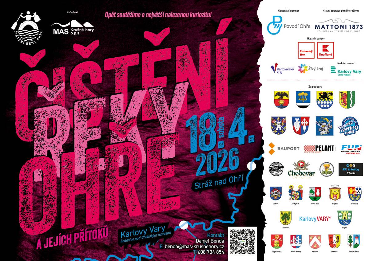 Obec se i v letošním roce zapojuje do tradiční dobrovolnické akce „Čištění řeky Ohře a jejích přítoků“, která proběhne v sobotu 18. dubna 2026. Cílem akce je společně přispět k čistšímu životnímu prostředí v našem regionu a zároveň podpořit komunitní spolupráci mezi obyvateli, spolky i návštěvníky. Úklid bude probíhat na vybraných úsecích řeky Ohře a v jejím okolí. Pro účastníky bude zajištěno základní vybavení (rukavice, pytle na odpad). Doporučujeme pevnou obuv a vhodné oblečení do terénu. Součástí akce je také oblíbená soutěž o nejzajímavější nalezený předmět. Přijďte pomoci dobré věci a strávit den aktivně v přírodě. Bližší informace a registrace na https://www.mas-krusnehory.cz/nase-projekty/cisteni-reky-ohre/cro-2026/