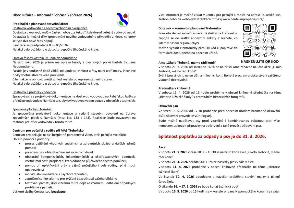 Informační občasník březen 2026