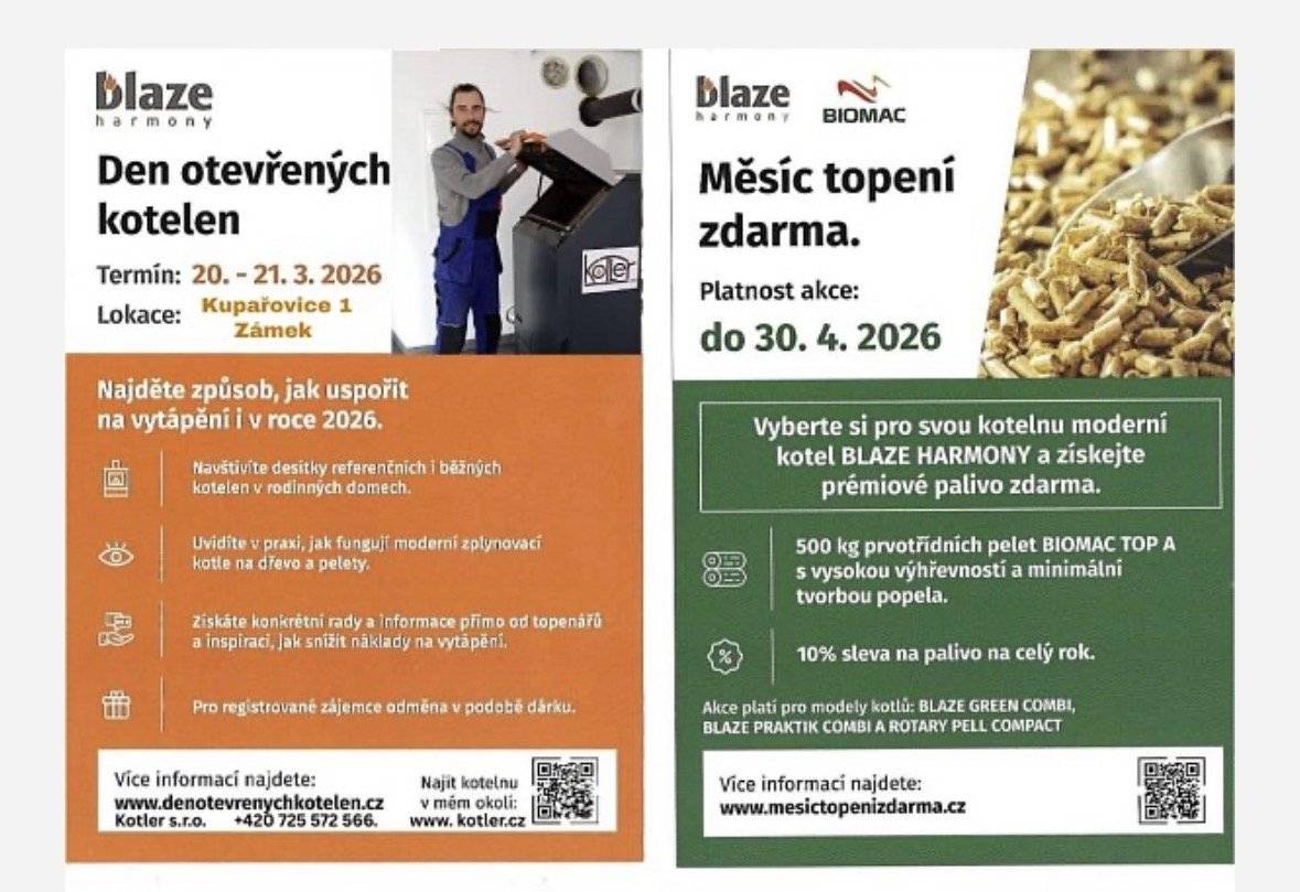 Přijďte do Kupařovice na zámek na Den otevřených kotelen! Již zítra 🗓️