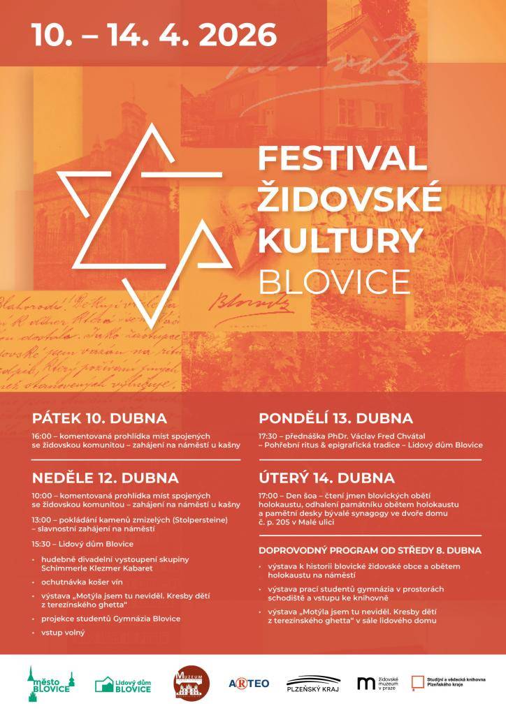 zveme Vás na festival židovské kultury v Blovicích ve dnech 10-14.4.2026