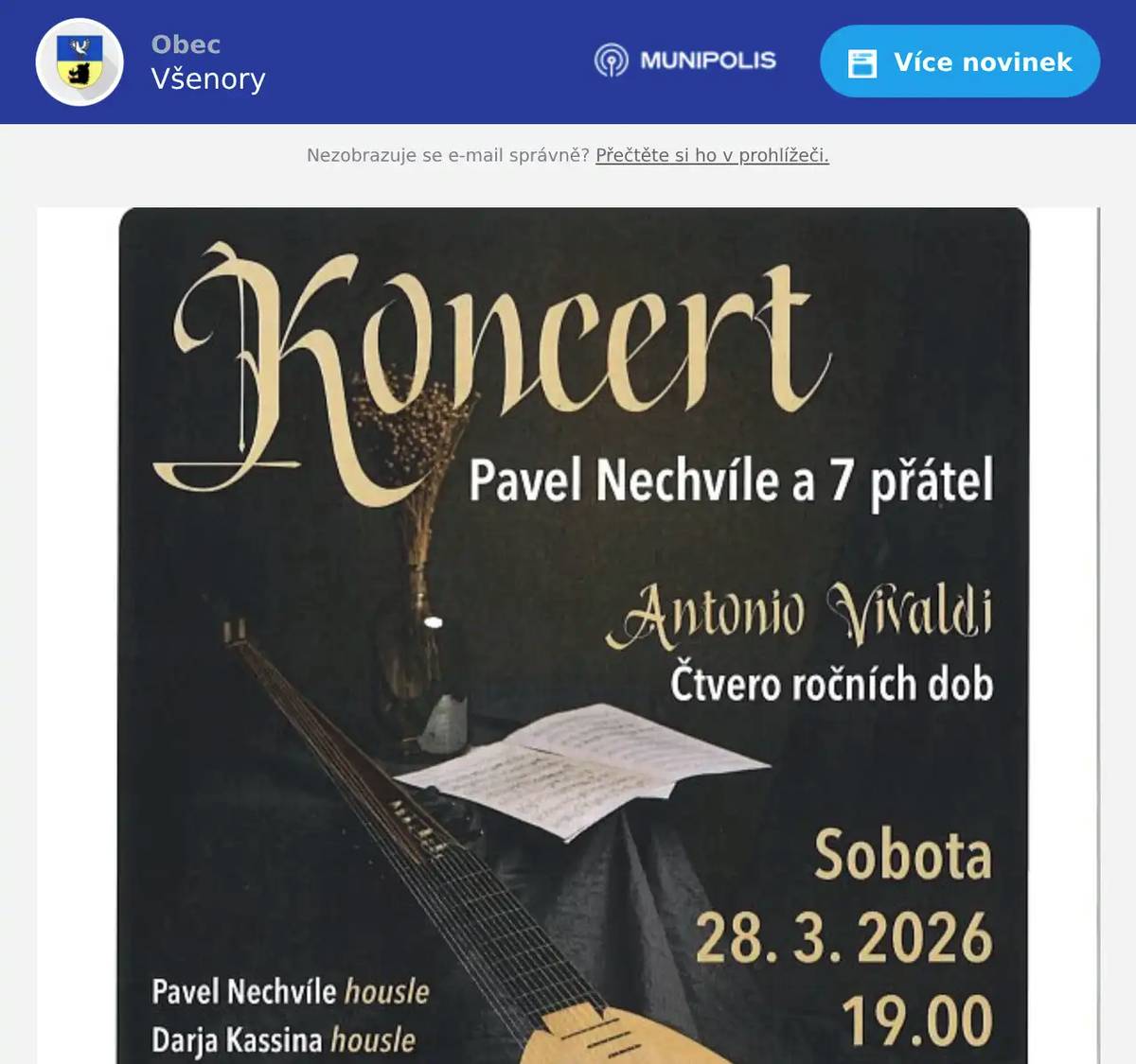 Dobrý den, připravili jsme pro vás pro jarní období několik hezkých kulturních akcí. A také jednu možnost nákupu ovocných stromků. Přejeme Vám hodně pěkných zážitků a krásné jarní dny