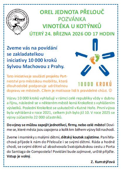 Akce se koná ve VINOTÉCE U KOTÝNKŮ, úterý 24. března 2026 od 17 hodin.