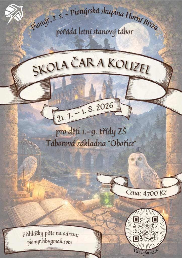 Pionýrská skupina Horní Bříza pořádá letní stanový tábor.