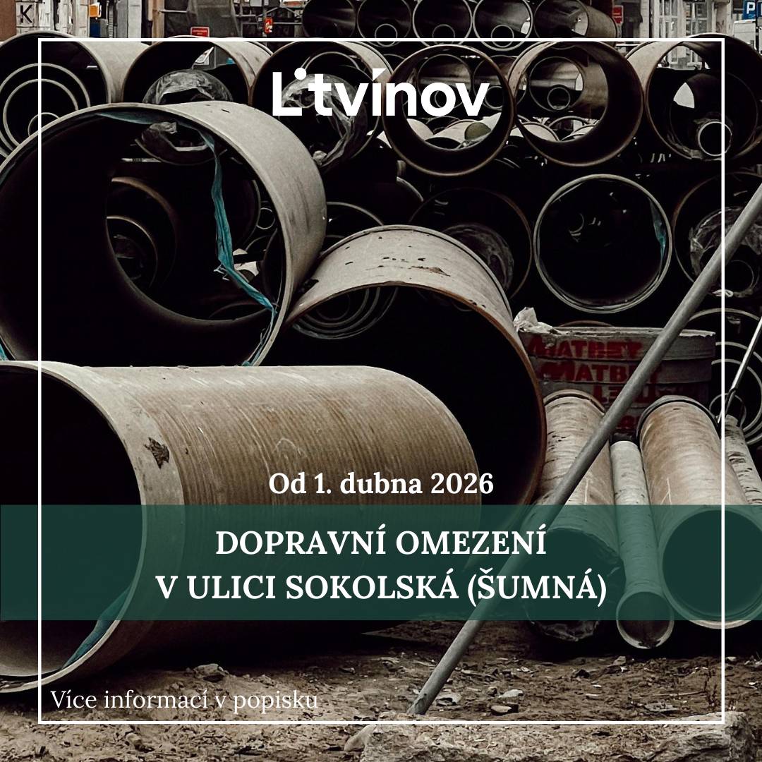 Od 1. dubna dojde v ulici Sokolská v Šumné k dopravním omezením z důvodu rekonstrukce vodovodu a kanalizace, kterou realizuje Severočeská vodárenská společnost a.s.   Omezení provozu bude probíhat o pracovní dny cca od 7:30 (po odjezdu školního spoje) do 15:00 hod. V této době bude platit úplný zákaz vjezdu.   🚗 Důležité informace: ▪️ Stavební společnost sděluje, že v nezbytných případech (např. zásobování, příjezd do firem apod.) vozidla do 3,5 tuny by měla projet, ale bude nutná trpělivost kvůli práci stavební techniky. ▪️ Po 15:00 hod. bude komunikace vždy zprůjezdněna pomocí krycích plechů.   ⚠️ Upozornění na komplikace: V úseku dvou zatáček u továrny (cca realizace květen–červen 2026) bude průjezd buď výrazně omezen, nebo zcela znemožněn. Doporučujeme v čase 7:30–15:00 hod. využívat objízdnou trasu. Po dokončení těchto problematických úseků se režim opět vrátí k částečně průjezdnému provozu.   Prosíme všechny řidiče o zvýšenou opatrnost při průjezdu stavbou a všechny obyvatele o trpělivost.   Město Litvínov sice tuto akci nerealizuje, ale považuje za důležité o těchto omezeních informovat a bude Vás průběžně informovat i nadále.   Děkujeme za pochopení.