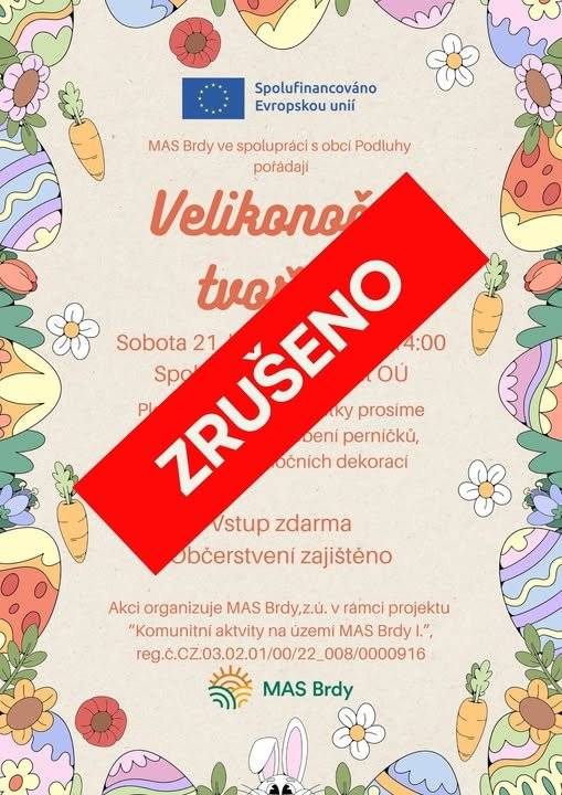 Pro malý zájem jsme bohužel nuceni sobotní velikonoční tvoření zrušit.
