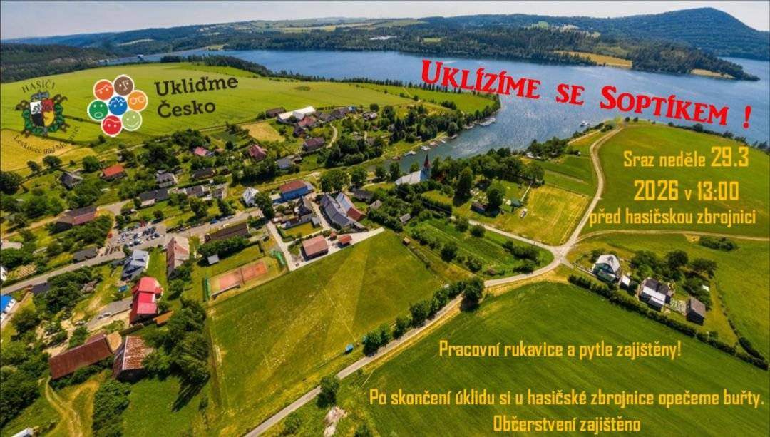 Sbor dobrovolných hasičů v Leskovci nad Moravicí pořádá celorepublikovou akci "Ukliďme Česko". Sraz bude v neděli 29.3.2026 v 13 hodin u hasičské zbrojnice. Společnými silami uklidíme okolí Leskovce nad Moravicí a Slezské Harty. Všichni jste srdečně zváni. https://www.leskovecnadmoravici.eu/akce-a-volny-cas/kalendar-akci/uklidme-cesko-822_445cs.html