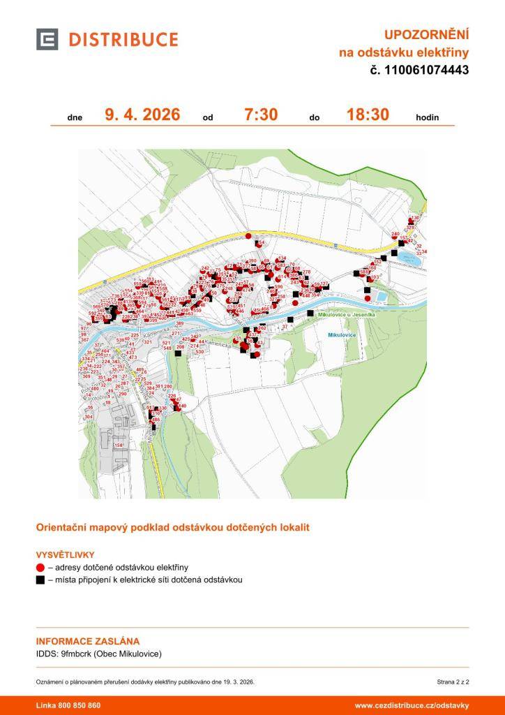 dne 9. 4. 2026 od 7:30 do 18:30 hodi