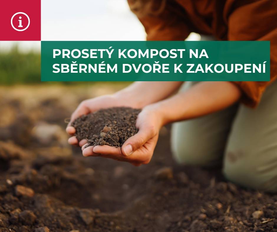 Na sběrném dvoře je k dispozici prosetý kompost, který mohou občané využít pro své zahrady, trávníky nebo zeleň.