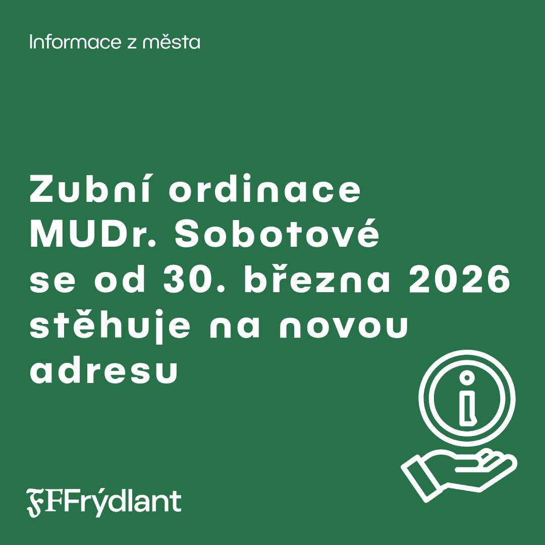 Zubní ordinace MUDr. Roksolany Sobotové se od 30. 3. 2026 stěhuje na novou adresu. 📍 Nově ji najdete na adrese: K Bažantnici 1110 (naproti restauraci Na Rozcestí) Prosíme pacienty, aby s touto změnou počítali. Děkujeme.