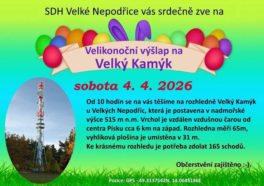 Velikonoční výšlap na Velký Kamýk 4.4.2026