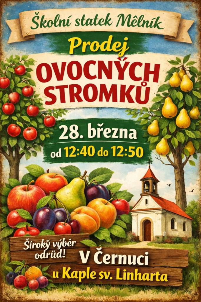 Školní statek Mělník nabízí ovocné stromky a keře