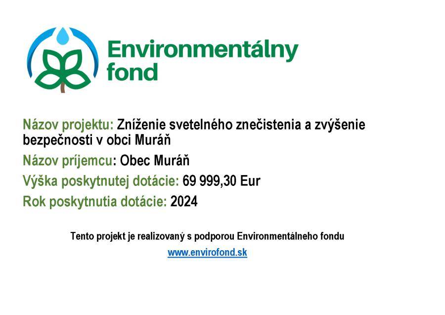 Zníženie svetelného znečistenia zvýšenie bezpečnosti v Obci Muráň