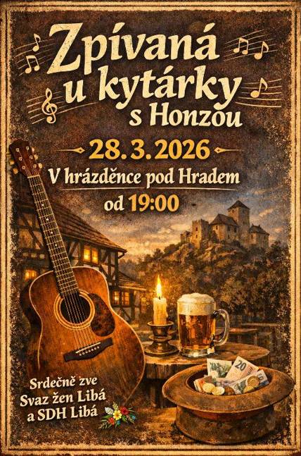 Zveme všechny k tanci a zábavě dne 28.3.2026 do hrázděnky pod hradem.