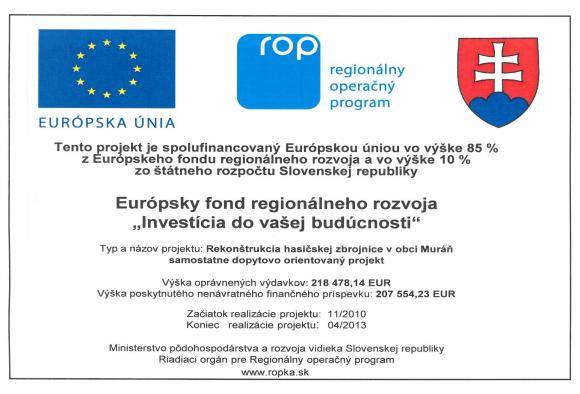 Rekonštrukcia hasičskej zbrojnice v obci Muráň samostatne dopytovo orientovaný projekt